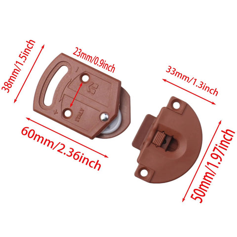 Old Fashioned Wardrobe Sliding Door Roller Gear Track Internal Kit Two Pieces for Closet and Wardrobe Doors Red ABS Wheel