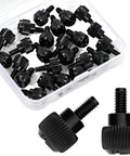 24 Pack Computer Case Thumb Screws 6-32 Thread M3.5x6 Knurled Black Fasteners for Cover Power Supply PCI Slots and Hard Drives
