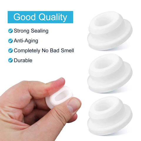 Top Shelf Rubber Sink Overflow Cover Cap 3 Pack White Silicone Drain Guard For Kitchen And Bathrooms Easy Snap Install Leak Blocker