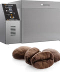 Rock Solid Commercial Electric Coffee Bean And Nut Roaster With Slick Adjustable Temp Controls Beefy Stainless Steel Drum fast with coffee beans.
