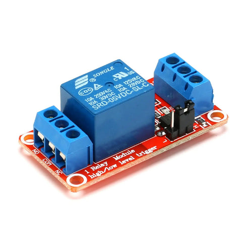 5V 1 Channel Relay Module With Optocoupler Isolation For Safe High And Low Level Triggering That Plays Nice With Arduino And Raspberry Pi For Your DIY Electronics Projects. 5V PCB board with screw terminals