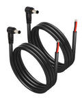 Two Pack DC5521 Power Pigtail Cables 12V 90 Degree 5.5mm X 2.1mm Male Plug To Bare Wire Open End Repair Cord 16AWG