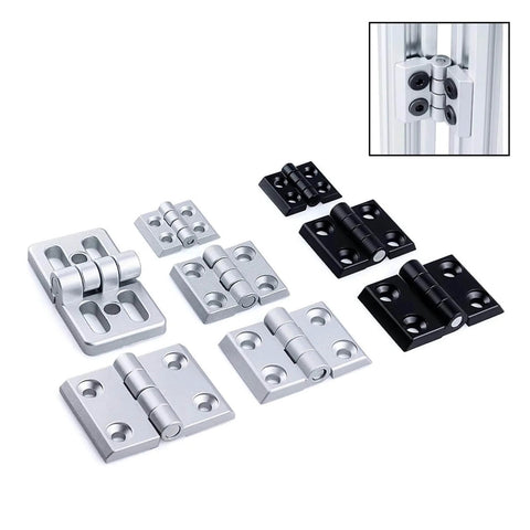 Heavy Duty Ball Bearing Door Hinges For Aluminum Profiles 2020 3030 4040 Black Stainless Steel Construction Quiet Close With Two Ball Bearings