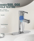 Chrome One Hole Bathroom Faucet With Single Lever Handle, Deck Mount Lavatory Sink Faucet, Modern Vanity Faucet With Deck Plate