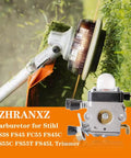 Stihl Carburetor Repair Kit For FS45 FS46 FS55 HL45 KM55 Weed Eater Trimmer Replacement C1Q S66 S71 with visible trimmer