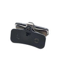 High Performance Beefy Ceramic Disc Brake Pads For Shimano Four Piston Calipers Saint XTR SLX XT And TRP Quadiem DHR EVO Slate T4 Evo Crusher Gray Compound For Aggressive Riders Fade Resistant Quiet Braking Long Pad Life E Bike Ready, front view with Crusher Gray compound visible