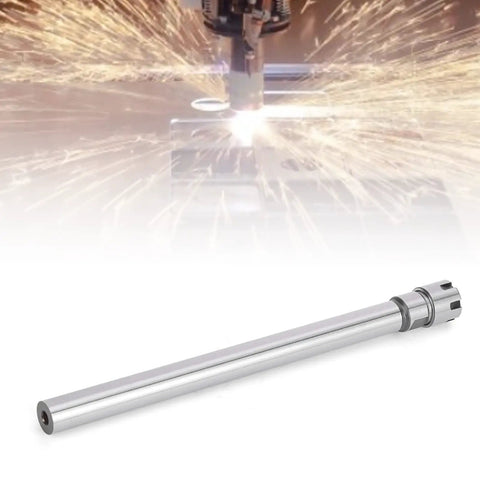 ER11M-150L Straight Shank Collet Chuck Holder for CNC milling with sparks in background, 150mm long shank, precision tooling