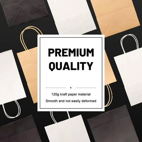 Brown Kraft Gift Bags With Durable Handles 8.25 X 5.9 X 3.15 Inches Pack Of 100 For Small Biz Christmas Weddings Parties