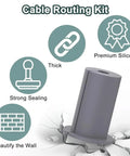 Heavy Duty 6 Pack Rubber Cable Routing Kit With Wall Grommets For Sleek Furniture And Drywall Hole Bushing To Keep Your Wires Protected And Manageable Without Messy Cords Hanging Around. Gray silicone wall grommet, thick, strong sealing