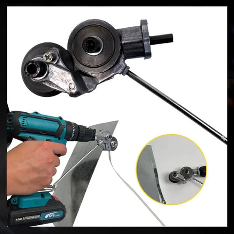 Super Charge Your Power Drill Into A Metal Cutting Machine With These Universal Electric Shears, compact drill attachment cutting metal.