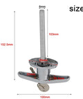 Zinc Alloy T Handle Lock With Rear Fix, Keyed Differ For Caravan RV Trailer Shed And Campervan, Silver, with dimensions