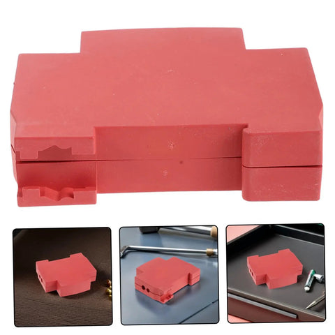 Snap On Aerosol Fire Extinguisher Housing 4 Pack For Heavy Duty Industrial Electrical Panels, red covers close-up view.