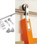 Heavy Duty Top Shelf Stainless Steel Rolling Ladder Track Kit For Lofts And Staircases Round Tube Trolley System parts assembly with stainless steel components.