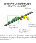 Exclusive designed clips for Lit 5W 6000K USB LED Light Bar For 3D Printers with 2020 extrusion mount, open source models.