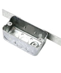 Eight Pack 4 By 2 Inch Metal Electrical Box With Bracket And Seven One Half Inch Knockouts for wood or metal studs for DIY installation