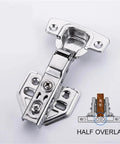 One Piece Door Hydraulic Hinges Damper Buffer Soft Close Furniture Hardware For Half Overlay Doors With Adjustable Damping