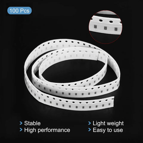 100 Pack 0603 Chip Resistors 100 Ohm One Percent Tolerance SMD Thick Film One Tenth Watt Low Profile Surface Mount Parts
