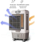 Heavy Duty Portable Evaporative Air Cooler, Badass 120 Degree Oscillating Swamp Cooling Fan showing dust filter and airflow.