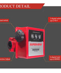 1 Inch Mechanical Fuel Meter For Diesel And Gas Transfer Pumps, Heavy Duty Flow Meter With Big Dial Display, Resettable Three Subtotals Readouts And Six Digit Total, Built For High Viscosity Liquids Like Oil, Lubes And Fuel, red housing