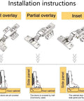 Installation guide for Stainless Steel Concealed Cabinet Hinges 4 Pack Heavy Duty Hydraulic Door Hinges with copper core cylinder