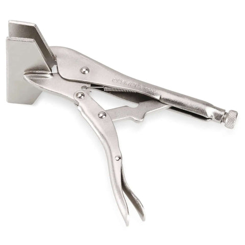 10 Inch Locking Sheet Metal C Clamp for Fabrication and Welding, heavy duty quick release gripper in durable steel construction.