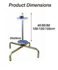 Heavy Duty Vertical Bubble Wrap Dispenser Workhorse with Solid Steel Frame dimensions 40/60/80 cm height and 25x25 cm base for warehouse use.