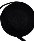 7M Black Ito Sageo Wrapping Cord 0.5 Inch Wide Silk Cotton Blend Rope For Katana Handle Tsukamaki Japanese Samurai Swords coiled