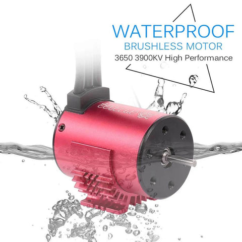 Surpass Hobby 3650 Brushless Motor And ESC Combo 3900KV Motor with waterproof design for 1/10 RC cars and trucks