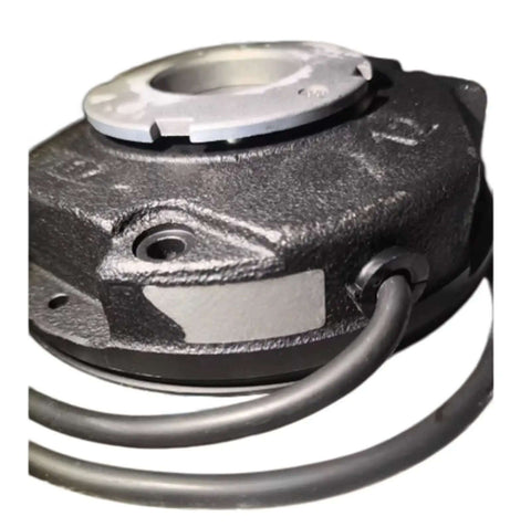 Industrial Magnetic Powder Clutch And Electromagnetic Brake BFK458-10E close-up showing durable casing and wiring.