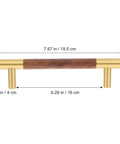Black Walnut Solid Wood Brass Cabinet Pulls 195mm Length 160mm Center Hole Durable Wardrobe Drawer Cupboard Door Hardware Soft Grip Easy Install