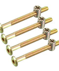 4 Pack M6x70mm Furniture Bolt Nut Set With Hex Socket Screws And 50mm Thread Length Includes Barrel Nuts For Beds Headboards And Chairs