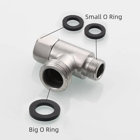Three Eighths Inch And One Half Inch Stainless Steel Tee Connector With Fittings Nickel Brushed Finish Easy Install Toilet Valve Adapter For Water Line And Flexible Hose Durable Plumbing Tee For Home Renovations