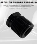 Close-up of Five Piece Aluminum Gear Shift Knob Adapter Kit for Easy Install Fits M8 M10 M12 Threads By 1.25 And M10 M14 By 1.5 showcasing precision threading.