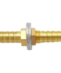 Brass Five Sixteenth Inch Hose Barb Bulkhead Fitting Thru Bulk Straight Adapter for Water Fuel Air Systems