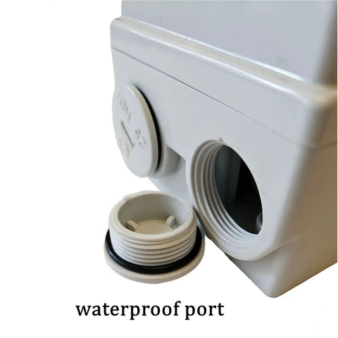 Close-up of waterproof port on Beefy Outdoor Disconnect Switch Box 440V 63A 3P Enclosed Safety Isolator with IP66 Seal