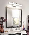 Modern Chrome Vanity Light Bar 20 Inch Long LED Fixture 12W Dimmable Vanity Lighting For Bathroom Makeup Mirror 4000K Daylight Adjustable Wall Sconce ETL Certified Contemporary Bath Decor above mirror