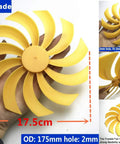 DIY Wind Turbine Kit For Teaching And Science Projects, Hands-On Tiny DC Motor Generator, yellow fan blade, size 17.5 cm