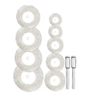 Versatile Mini Diamond Cutting Disc Set For Grinding And Precise Slicing Of Gemstones Glass Ceramics Rocks Aluminum Copper includes 5 discs.