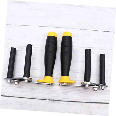 One Pair Adjustable Drywall Hoist And Gypsum Board Lifter Featuring Non Slip Safety Handles For Moving Plasterboard Ceramic Tiles And Glass Panels lightweight handle grips on a wooden surface