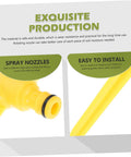 Close-up of yellow spray nozzles and installation guide for Adjustable Rotary Sprinkler For Automatic Garden Watering That Delivers Efficient Lawn Irrigation With Durable Plastic Rotating Head And No Fuss Setup Ideal For Lawns Farms Parks And Large Outdoor Areas.