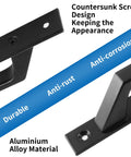 Close-up of 2 Pack Sliding Barn Door Handle 7.9 Inch Aluminum Alloy Door Pull showing anti-rust and durable features