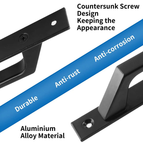 Close-up of 2 Pack Sliding Barn Door Handle 7.9 Inch Aluminum Alloy Door Pull showing anti-rust and durable features