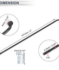 Universal Bicycle Spokes Kit 13G 127mm Length With 12x6mm Nipples Black Steel; dimensions and measurements of spoke