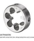 Close-up of a round die from a Two Piece Tap And Die Set With 7/8-14 UNF Left Hand Thread DIY Ready Round Die And Square Shank Tap Kit.