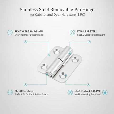 Quick Swap Removable Pin Hinge One Piece With Lift Off Center Pivot For Easy Cabinet And Door Removal Hassle Free Hardware For Painting Cleaning And Weekend Warrior Projects Solid Build