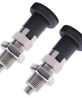 Solid Built M20x1.5 Stainless Steel Ball Nose Spring Plunger 2 Pack showing self-locking pins for precise machine alignment.