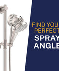 Solid Metal 27.5 Inch Shower Slide Bar System With Handheld Head And Hose Brushed Nickel Finish 2.5 GPM High Pressure Spray Wand