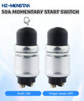 Waterproof 12V 24V Push Button Starter Switch 50A Heavy Duty For Cars Boats Trucks Tractors And Marine Applications Momentary Engine Start Button With Weatherproof Rubber Cover 2 Pack Black, two switches