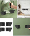 Wall Mounted Pot Lid Organizer Rack For Lids And Cutting Boards ABS Black Universal Lid Holder No Drill Perforation Free Design