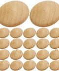 Close-up of natural wooden plugs from 100 Pcs Wooden Hole Plugs Set for Furniture Screw Holes Covers Premium Material Reusable Wood Caps.